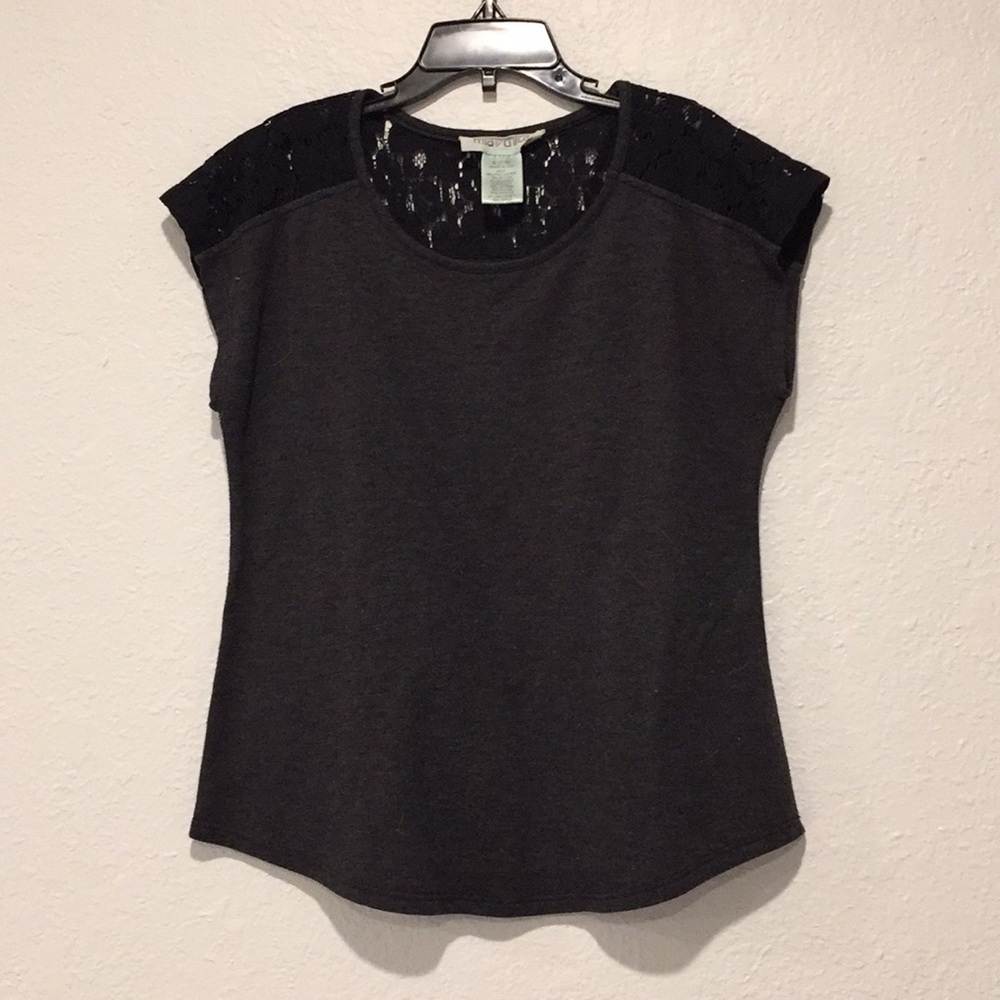 Black top with lace.